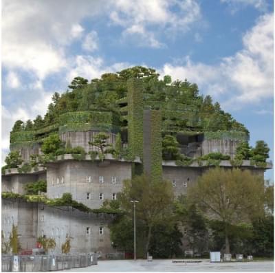 Artist's Impression of the roof and hotel development at the Flaktower in Heiligengeistfeld. (NH Hotel Group)