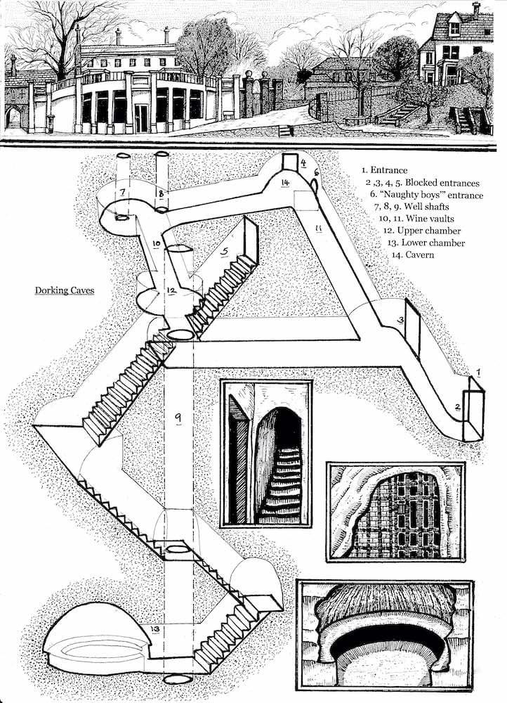Cross section - Dorking St Street Caves (Sam Dawson)