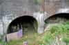 To the left is the eastern portal of the short section of the original 1829 Wapping tunnel seen on 26 April 2014. What had been one tunnel became two when a cutting was created at this location in 1895/6. To the right is a tunnel that gave access to the northern part of the goods station at Wapping. It dates to 1895/6 (Paul Wright)