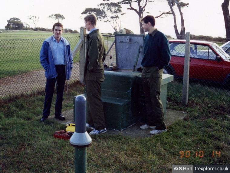 Stephen Hall (left) with his ROC observer colleagues at the Stone Point ROC post, Lepe Country Park, Hampshire. (Stephen Hall)
