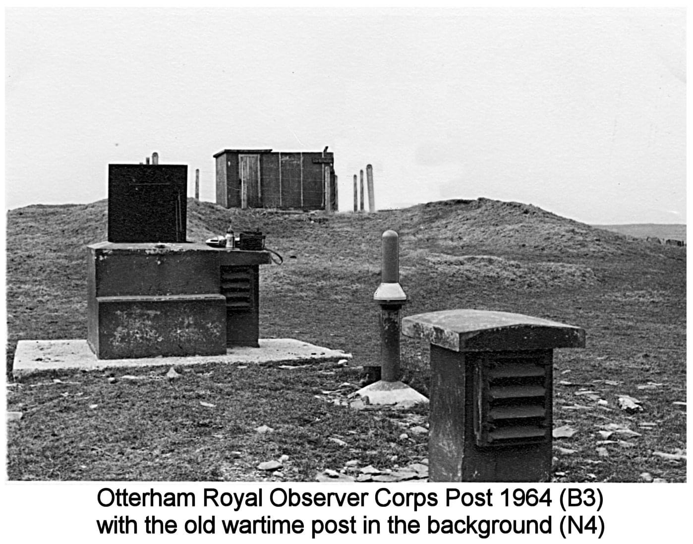 The cold war era post in the foreground with WW2 post behind, seen in 1964 (Rod Knight)