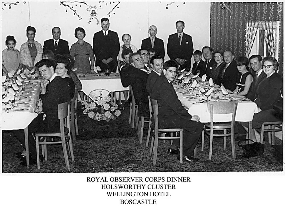 Royal Observer Corps dinner, Holsworthy Cluster, Wellington Hotel, Boscastle. (Date unknown - 1960s?) (Rod Knight)