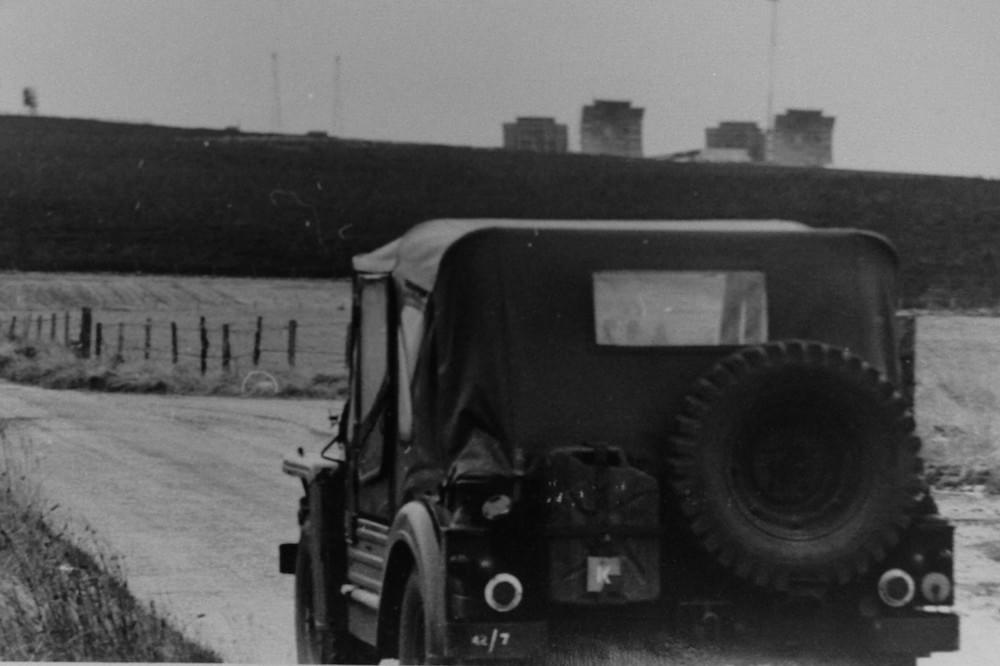 Jeep going up to US Navy facility around 1970 (Alistair Beaton)