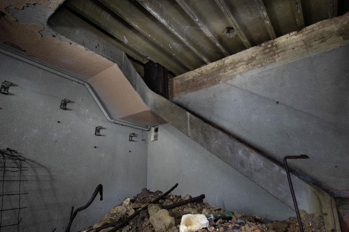 Main entrance stairway - capped over - 2022 (Thomas Hutchins)