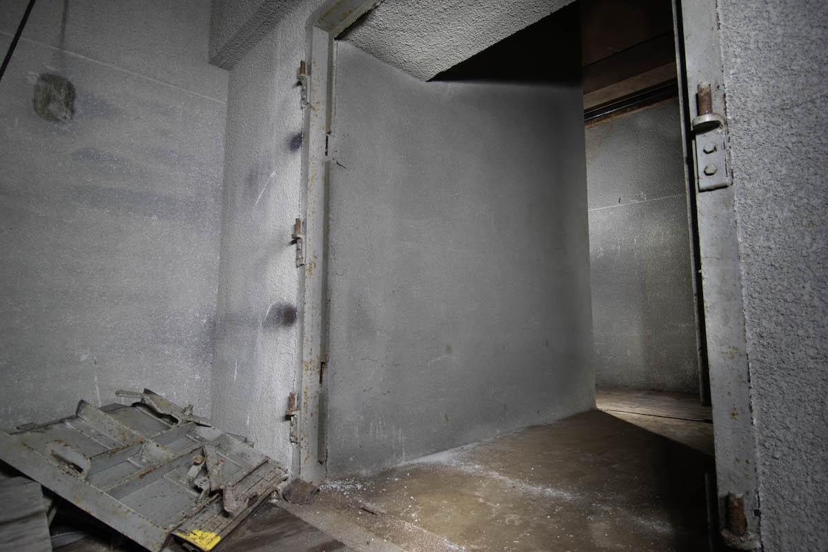 Doorway and remnants of blast doors at emergency exit (2022) (Thomas Hutchins)