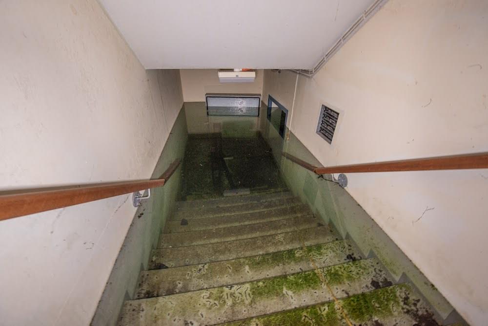 Bunker entrance, flooded with water (Callum Cromwell - 2022)