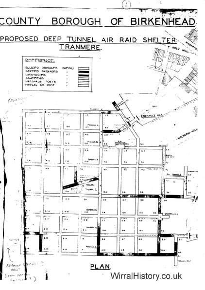 Original plans for tunnels pre-construction (Public records / wirralhistory.co.uk)