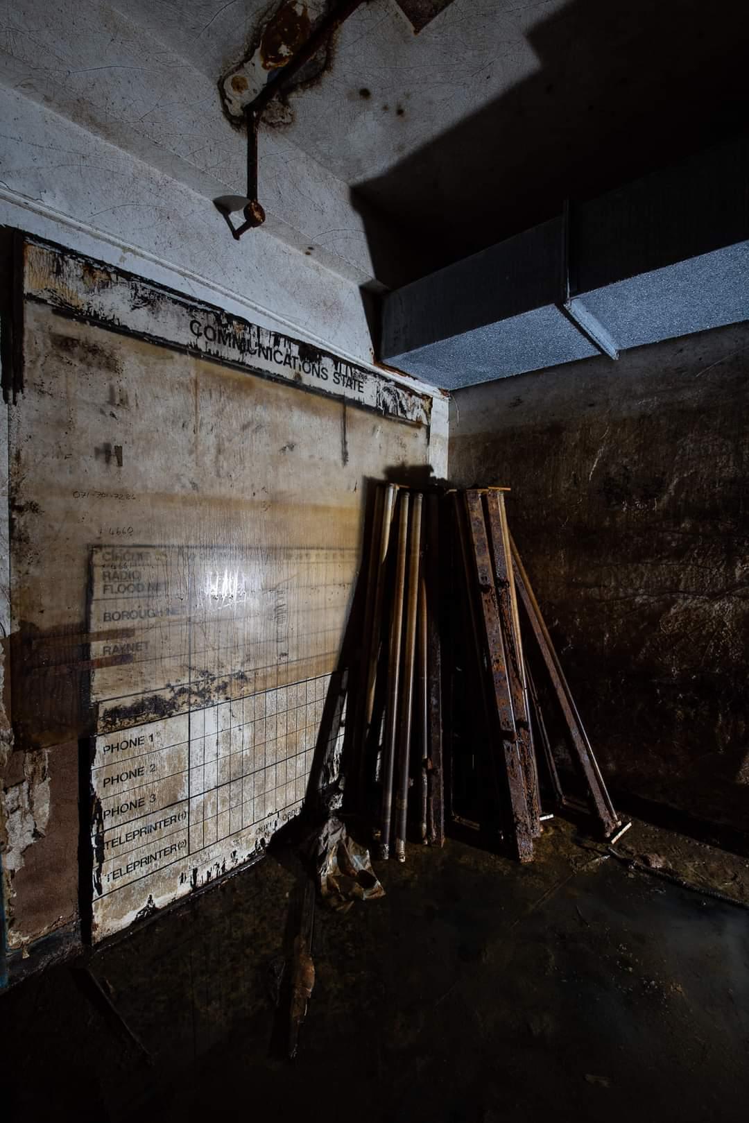 Deterioration of Communications State board due to water damage. (Callum Cromwell - 2023)
