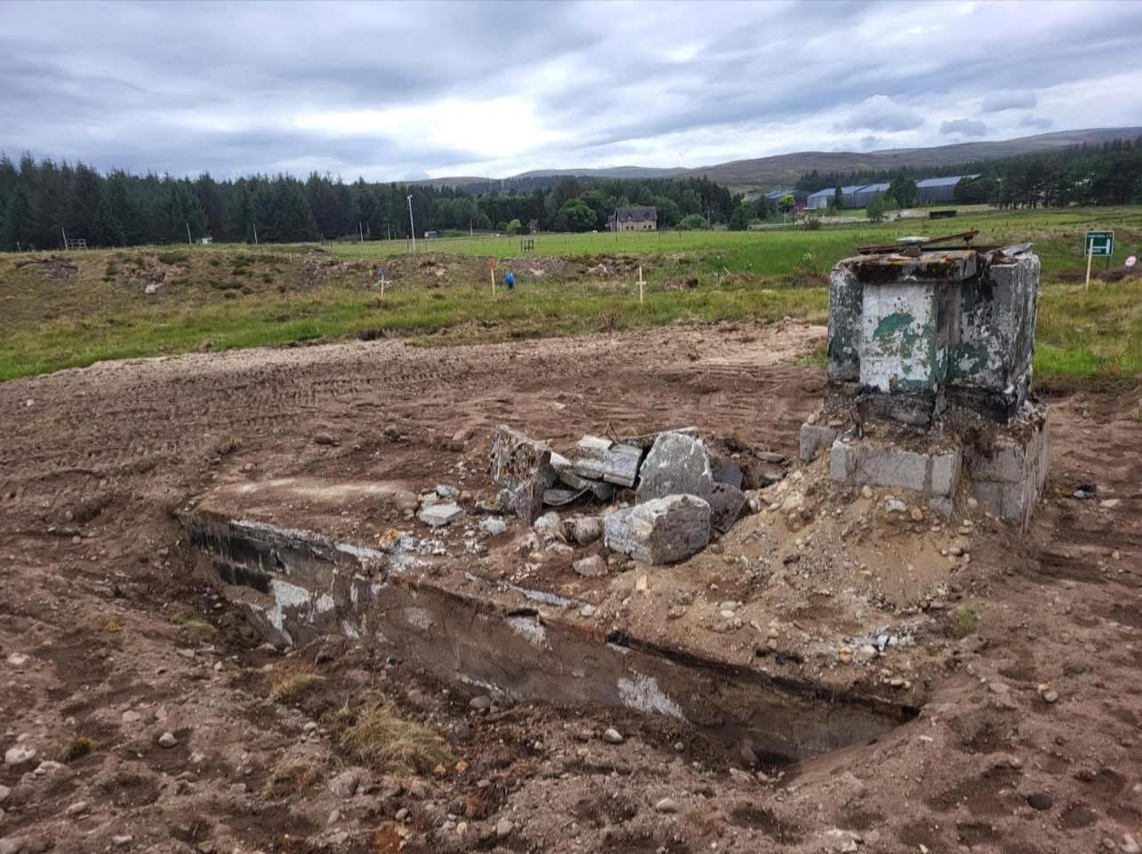 Tomatin ROC Post during demolition (Leo Spracklen )