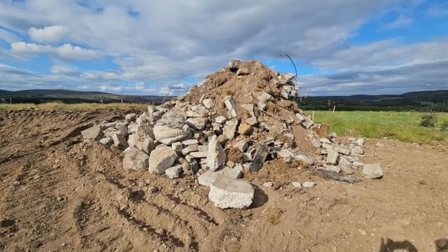 Tomatin ROC Post after demolition (Leo Spracklen )