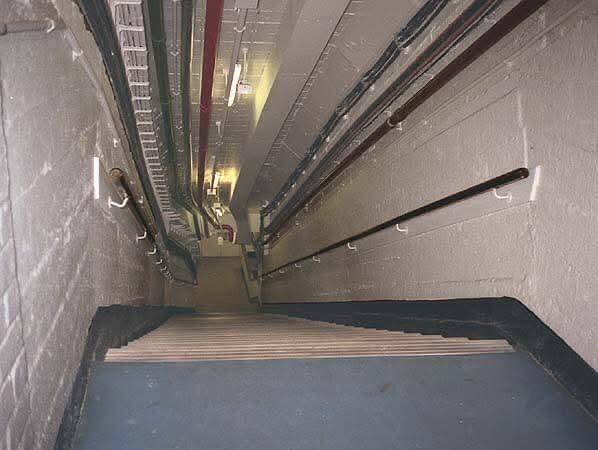 The stairs down into the pit. (John Lacey - 2026)